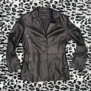 Jones New York Authentic Leather Blazer Jacket